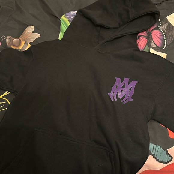 Black Hoodie with Purple Logo - Picture 1 of 3